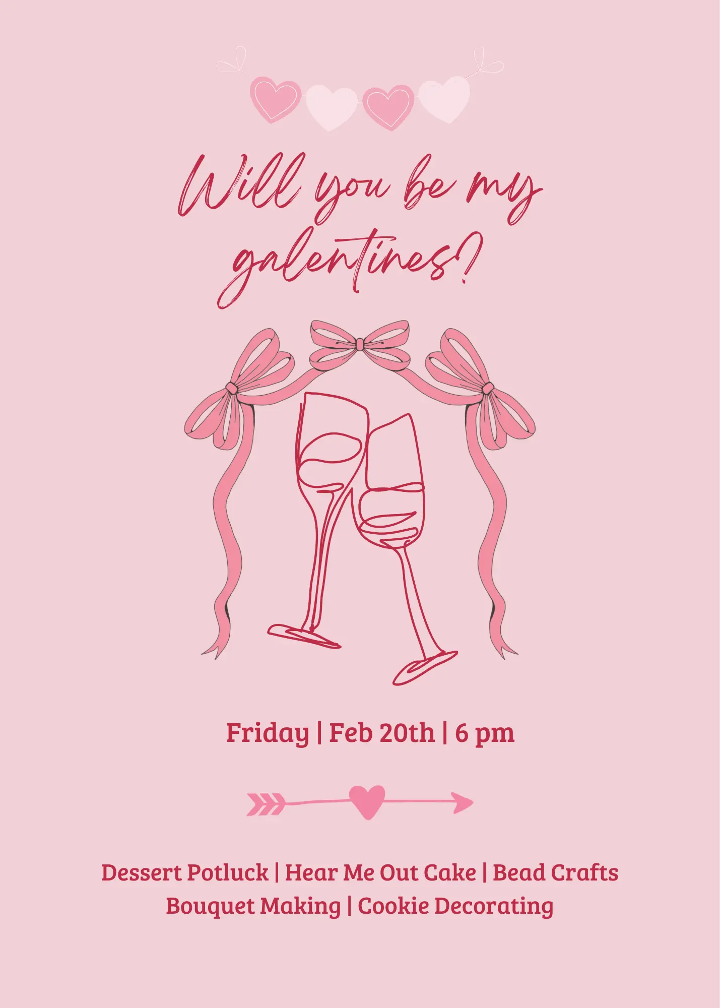 Galentine's event invitation